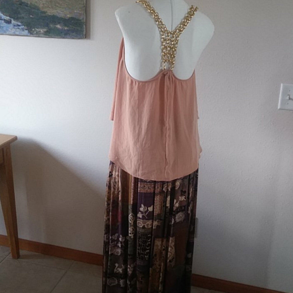 Chain detail Cami top & Maxi Skirt set